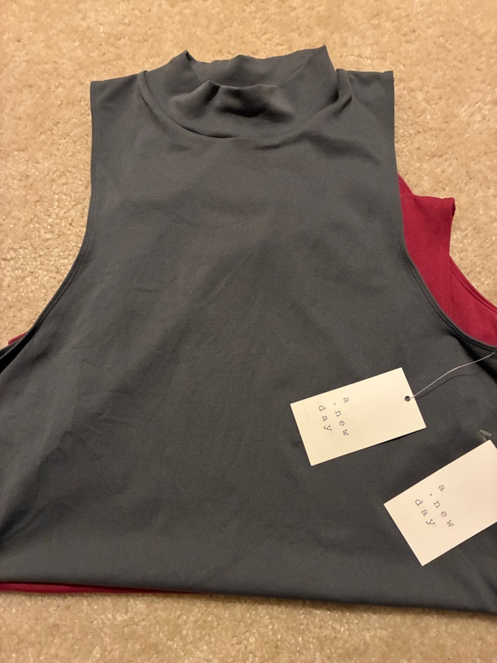 NWT Women’s(xL)  high neck soft one piece body suit (2) wine, Gray Target brand - Picture 9 of 9
